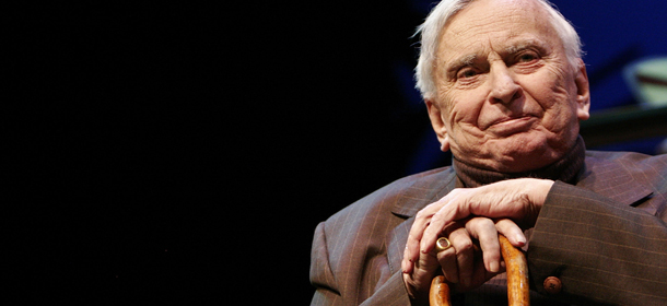 LOS ANGELES, CA - APRIL 28: Author Gore Vidal appears in conversation with writer Jon Wiener at the 12th Annual L.A. Times Festival of Books in Royce Hall on the U.C.L.A. campus on April 28, 2007 in Los Angeles, California. (Photo by Charley Gallay/Getty Images)