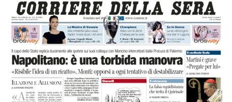 Le prime pagine di venerdì 31 agosto 2012