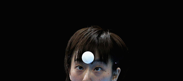 LONDON, ENGLAND - JULY 31: Kasumi Ishikawa of Japan completes during the Women's Singles Table Tennis match against Xiaoxia Li of China on on Day 4 of the London 2012 Olympic Games at ExCeL on July 31, 2012 in London, England. (Photo by Feng Li/Getty Images)