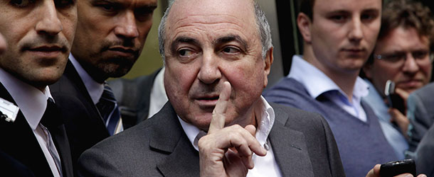 LONDON, UNITED KINGDOM - AUGUST 31: Boris Berezovsky addresses the media outside the Royal Courts of Justice after losing his lawsuit against Chelsea FC owner Roman Abramovich on August 31, 2012 in London, England. Berezovsky sued Abramovich for billions of pounds, claiming he was "intimidated" into selling shares in oil group Sibneft at below market value. (Photo by Warrick Page/Getty Images)