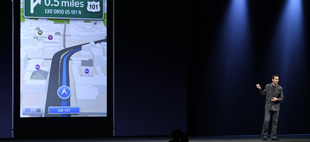 Scott Forstall, Apple&#8217;s senior vice president of iOS Software, talks about features for the new iOS 6 software, including a new maps program, during the Apple Developers Conference in San Francisco, Monday, June 11, 2012. New iPhone and Mac software and updated Mac computers were among the highlights Monday at Apple Inc.&#8217;s annual conference for software developers. (AP Photo/Marcio Jose Sanchez)
