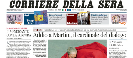 Le prime pagine di sabato 1 settembre 2012