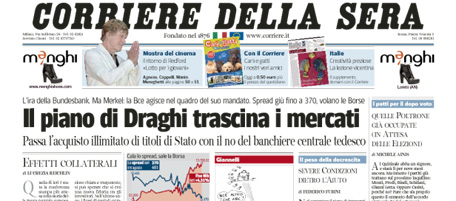 Le prime pagine di venerdì 7 settembre 2012