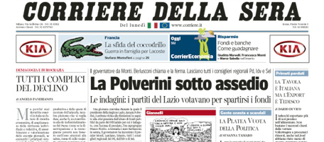 Le prime pagine di lunedì 24 settembre 2012