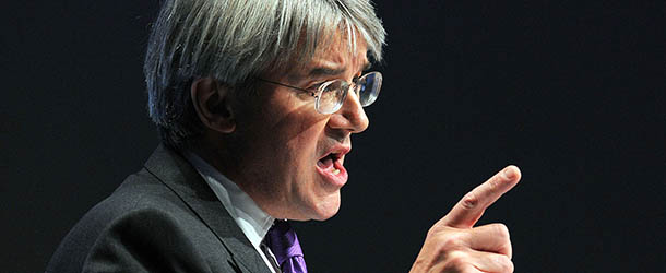 Andrew Mitchell Shadow Secretary of State for International Development speaks during the final day of the Conservative Party Conference in Manchester, north-west England, on October 8, 2009. With polls putting the centre-right party on course to win a general election due by June, British Conservative leader David Cameron will warn of tough choices as Britain emerges from recession &#8212; but argue that his party can bring the country through.
AFP PHOTO/ANDREW YATES (Photo credit should read ANDREW YATES/AFP/Getty Images)
