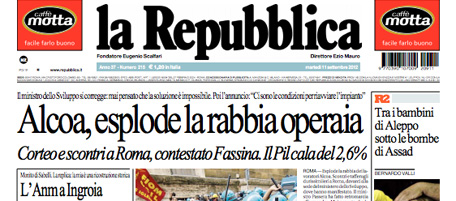Le prime pagine di martedì 11 settembre 2012