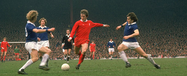 1977: Jimmy Case of Liverpool in action during a match against Everton at Anfield in Liverpool, England. Mandatory Credit: Allsport UK /Allsport
