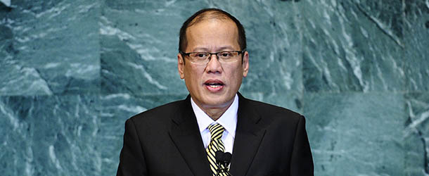 Philippines&#8217; President Benigno Aquino III addresses the 65th General Assembly at the United Nations headquarters in New York, September 24, 2010. AFP PHOTO/Emmanuel Dunand (Photo credit should read EMMANUEL DUNAND/AFP/Getty Images)
