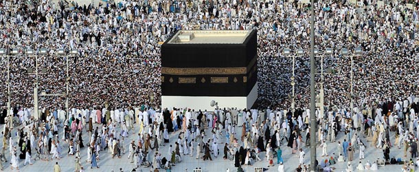 Muslim pilgrims walk around the Kaaba at the Grand Mosque in the Saudi holy city of Mecca on October 22, 2012. Muslim pilgrims are descending in droves on Mecca for the hajj pilgrimage, the world&#8217;s largest annual gathering which Saudi Arabia insists will not be affected by instability rocking the region. AFP PHOTO/FAYEZ NURELDINE (Photo credit should read FAYEZ NURELDINE/AFP/Getty Images)
