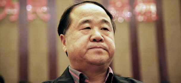 This picture taken on March 25, 2012, shows Chinese writer Mo Yan, the 2012 Nobel Literature Prize winner, attending a novel competition in Haikou, in south China&#8217;s Hainan province. The Swedish Academy announced on October 11, 2012 that Chinese author Mo Yan won the Nobel Literature Prize &#8220;with hallucinatory realism merges folk tales, history and the contemporary&#8221; . CHINA OUT AFP PHOTO (Photo credit should read STR/AFP/GettyImages)

