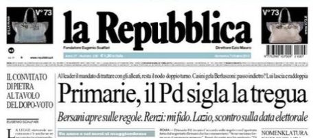 Le prime pagine di domenica 7 ottobre 2012
