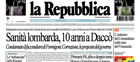 Le prime pagine di giovedì 4 ottobre 2012