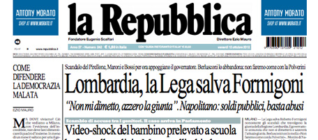 Le prime pagine di venerdì 12 ottobre 2012