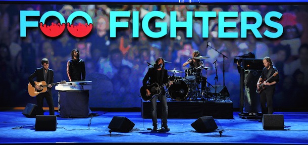 The band Foo Fighters performs at the Time Warner Cable Arena in Charlotte, North Carolina, on September 6, 2012 on the final day of the Democratic National Convention (DNC). US President Barack Obama is expected to accept the nomination from the DNC to run for a second term as president. AFP PHOTO Stan HONDA (Photo credit should read STAN HONDA/AFP/GettyImages)

