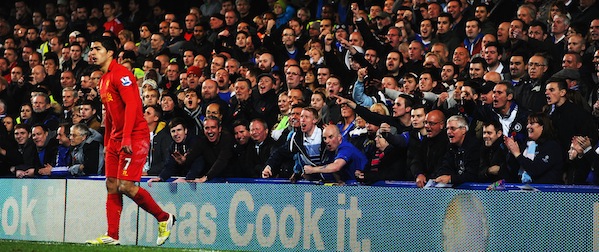 during the Barclays Premier League match between Chelsea and Liverpool at Stamford Bridge on November 11, 2012 in London, England.
