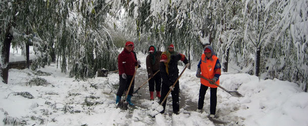 Le foto della neve in Cina