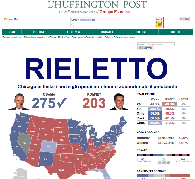 Home page vittoria Obama - Huffington Post Italia