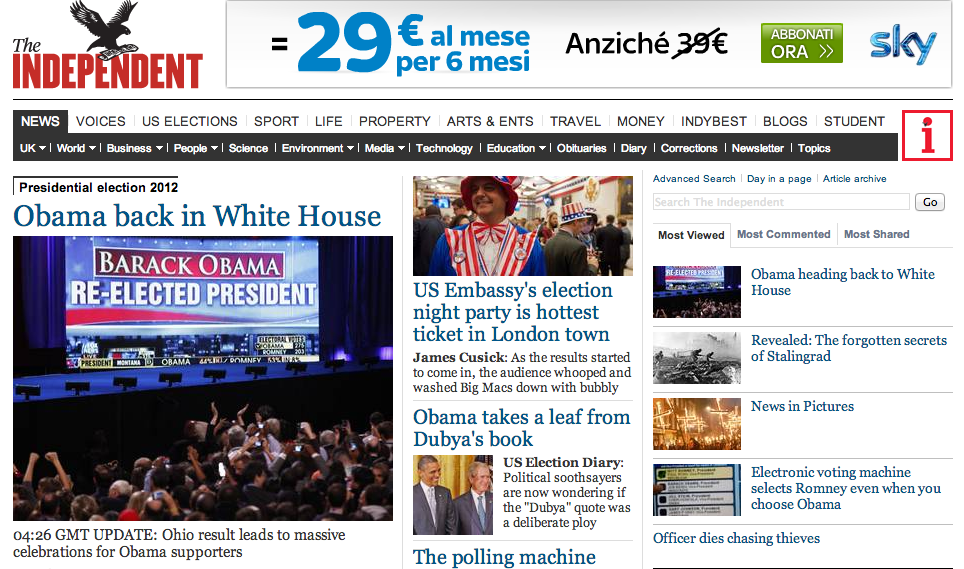 Home page vittoria Obama - Independent