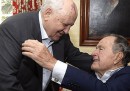 George H. W. Bush e Michail Gorbaciov insieme a Houston