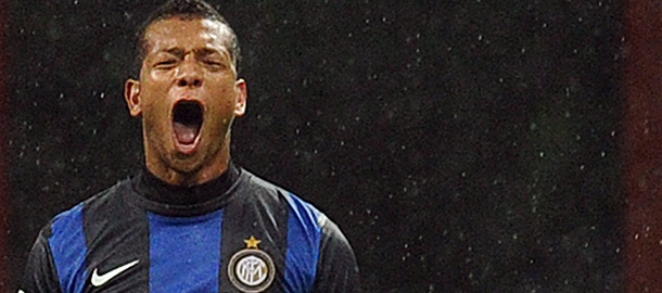 MILAN, ITALY &#8211; OCTOBER 31: Fredy Guarin of Inter celebrates after scoring the goal 3-1 during the Serie A match between FC Internazionale Milano and UC Sampdoria at San Siro Stadium on October 31, 2012 in Milan, Italy. (Photo by Giuseppe Bellini/Getty Images)
