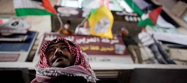 RAMALLAH, WEST BANK &#8211; NOVEMBER 29: Palestinians celebrate in the streets on November 29, 2012 in Ramallah, the West Bank. The U.N. General Assembly today voted 138-9, with 41 abstentions, to upgrade the Palestinian Authority&#8217;s status to non-member observer state. Among nations voting no were the U.S., Israel and Canada. (Photo by Uriel Sinai/Getty Images)
