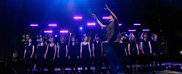 INDIO, CA &#8211; APRIL 15: Conductor Stijn Kolacny and the choir of Scala &#038; Kolacny Brothers perform during Day 1 of the Coachella Valley Music &#038; Arts Festival 2011 held at the Empire Polo Club on April 15, 2011 in Indio, California. (Photo by Karl Walter/Getty Images) *** Local Caption *** Stijn Kolacny
