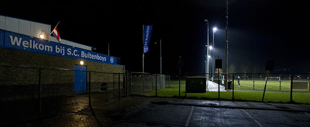 A view of the clubhouse next to the field where football club SC Buitenboys&#8217;s players practice in Almere, the Netherlands, on December 3, 2012. A linesman of the club died today after he was severely beaten by teenaged players of SV Nieuw Sloten from Amsterdam following a match on December 2. AFP PHOTO / ANP / ROBIN VAN LONKHUISEN ***Netherlands out*** (Photo credit should read ROBIN VAN LONKHUIJSEN/AFP/Getty Images)
