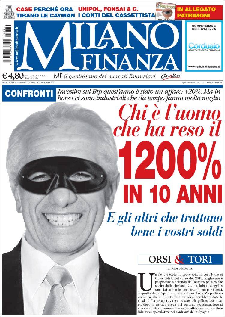 Le prime pagine di sabato 22 dicembre 2012 Il Post