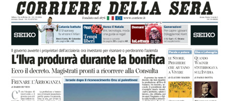 Le prime pagine di sabato 1 dicembre 2012