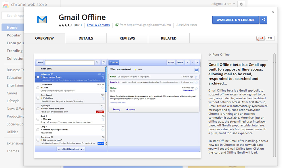Cosa fare quando Gmail è offline