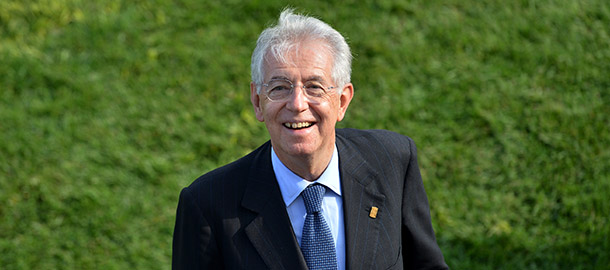 Italian Prime Minister Mario Monti smiles after a family photo at the Upper Barracca Gardens in Valletta on October 5, 2012 as part of the &#8221; 5+5 Dialogue &#8221; summit in Malta. The leaders from France, Italy, Malta, Portugal and Spain with those from Algeria, Libya, Mauritania, Morocco and Tunisia take place an unprecedented summit, aimed at strengthening cross-mediterranean ties in the wake of the Arab Spring uprisings AFP PHOTO / VINCENZO PINTO (Photo credit should read VINCENZO PINTO/AFP/Getty Images)
