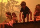 Le foto della famiglia che fugge da un incendio in Australia