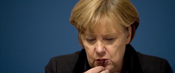 Angela Merkel mangia le cose