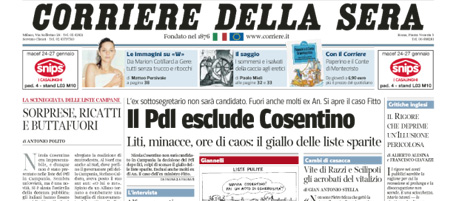 Le prime pagine di martedì 22 gennaio 2013