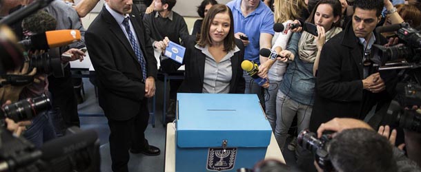 ISRAEL,TEL-AVIV - JANUARY 22: Labour party leader Shelly Yachimovich casts her vote in the Israeli General Election on January 22, 2013 in Tel-Aviv, Israel. The latest opinion polls suggest that current Prime Minister Benjamin Netanyahu will return to office, albeit with a reduced majority. (Photo by Ilia Yefimovich/Getty Images)