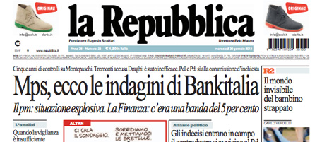 Le prime pagine di mercoledì 30 gennaio 2013