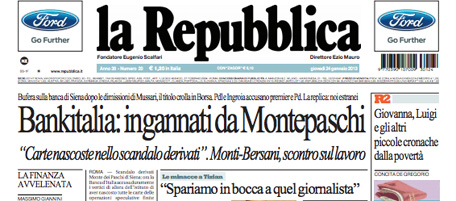 Le prime pagine di giovedì 24 gennaio 2013