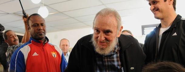 Cuba's leader Fidel Castro votes at a polling station during parliament elections in Havana, Cuba, Sunday, Feb. 3, 2013. Castro, who appears in public only occasionally, was among more than 8 million islanders eligible to vote and approve 612 members of the National Assembly and over 1,600 provincial delegates. (AP Photo/Ismael Francisco, Cubadebate)