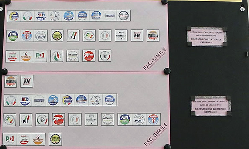 Scheda elettorale Camera - Elezioni 2013