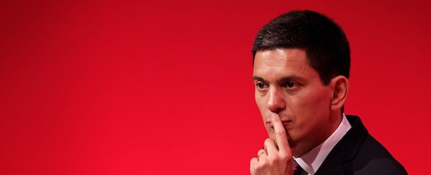 MANCHESTER, ENGLAND - SEPTEMBER 27: Former foreign secretary David Miliband listens to a speech on the second day of the Labour party conference at Manchester Central on September 27, 2010 in Manchester, England. David Miliband rallied the party faithful and declared that 'Ed's a great leader' in his brother Ed Miliband. (Photo by Oli Scarff/Getty Images)