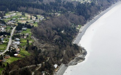 Frana nello Stato di Washington vicino a Coupeville