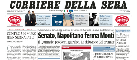 Le prime pagine di sabato 16 marzo 2013