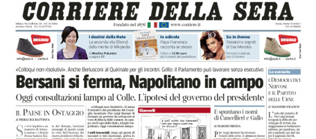 Le prime pagine di venerdì 29 marzo 2013