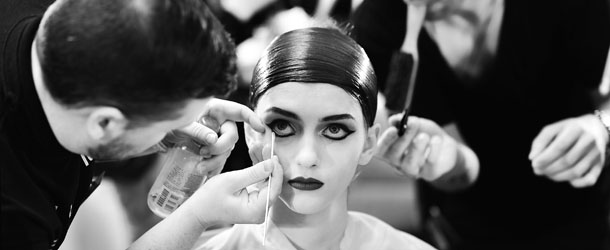 PARIS, FRANCE - MARCH 02: (Editors Note: This image was processed using digital filters) A model backstage before the Tsumori Chisato Fall/Winter 2013 Ready-to-Wear show as part of Paris Fashion Week on March 2, 2013 in Paris, France. (Photo by Gareth Cattermole/Getty Images)