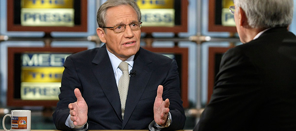 WASHINGTON - SEPTEMBER 14: Bob Woodward, Assistant Managing Editor of the Washington Post and the author of "The War Within: A Secret White House History 2006-2008," speaks during a taping of "Meet the Press" at the NBC studios September 14, 2008 in Washington, DC. Woodward spoke on the handling of the war in Iraq by the Bush Administration. (Photo by Alex Wong/Getty Images for Meet the Press)
