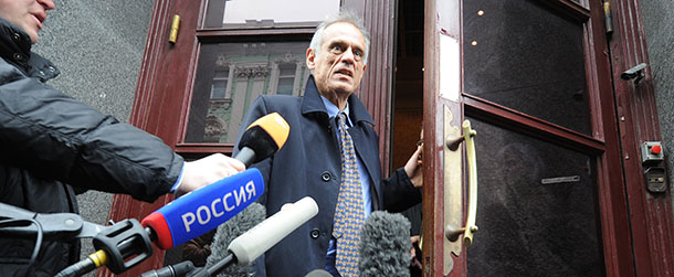 Cypriot Finance Minister Michael Sarris leaves the Russian Finance Ministry in Moscow on March 20, 2013. Sarris said he was off to a "very good" start in seeking Russia's assistance after his island's rejection of the terms of an EU bailout that slapped a painful levy on bank accounts. AFP PHOTO / ALEXANDER NEMENOV (Photo credit should read ALEXANDER NEMENOV/AFP/Getty Images)