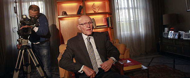 Lebanon's newly named Prime Minister Tammam Salam sits before an interview following his official appointment, on April 6, 2013 at his home in the Lebanese capital Beirut. Salam's appointment comes two weeks after Najib Mikati resigned and effectively brought down his Hezbollah-dominated government. AFP PHOTO / ANWAR AMRO (Photo credit should read ANWAR AMRO/AFP/Getty Images)