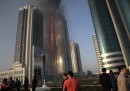 Incendio al grattacielo di Grozny, in Cecenia
