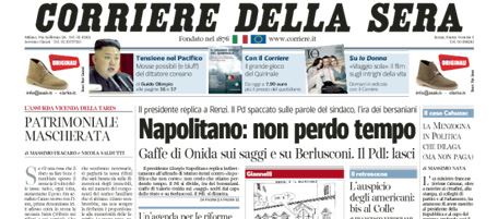 Le prime pagine di venerdì 5 aprile 2013