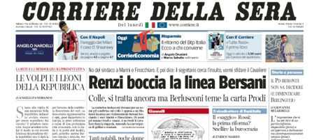 Le prime pagine di lunedì 15 aprile 2013